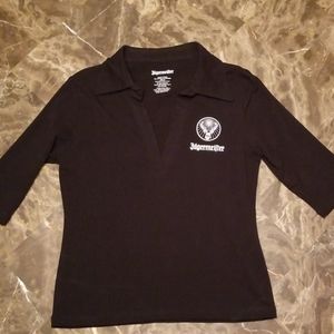 Womens Jagermeister v-neck 3/4 sleeve shirt.